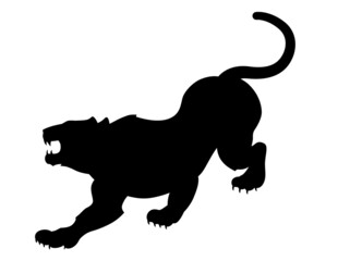 虎のシルエット　年賀状　素材