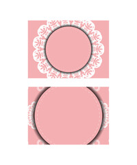 Template Congratulatory Flyer in pink color with vintage white ornament ready for printing.