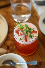 Refreshing raspberry cocktail