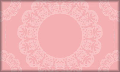 Pink banner with Greek white ornaments and place for text