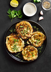 Baked cabbage steaks