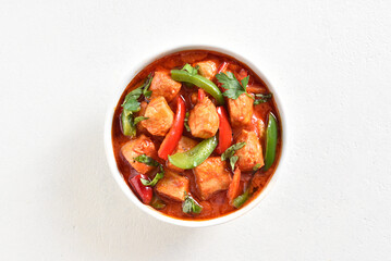 Thai style red chicken curry