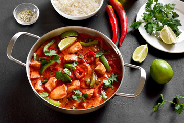 Thai style red chicken curry