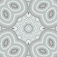 Arabian ethnic geometric vector seamless motif. Fabric patchwork design. Ornate victorian pattern. Interior print design. Circles and lines composition.
