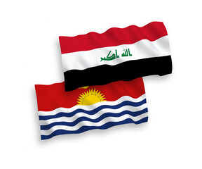Flags of Republic of Kiribati and Iraq on a white background