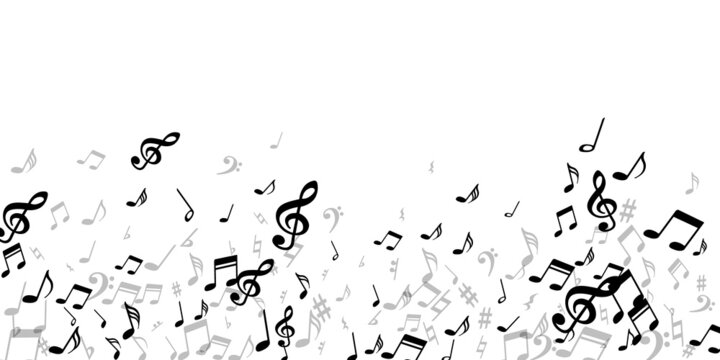 Music notes cartoon vector background. Symphony