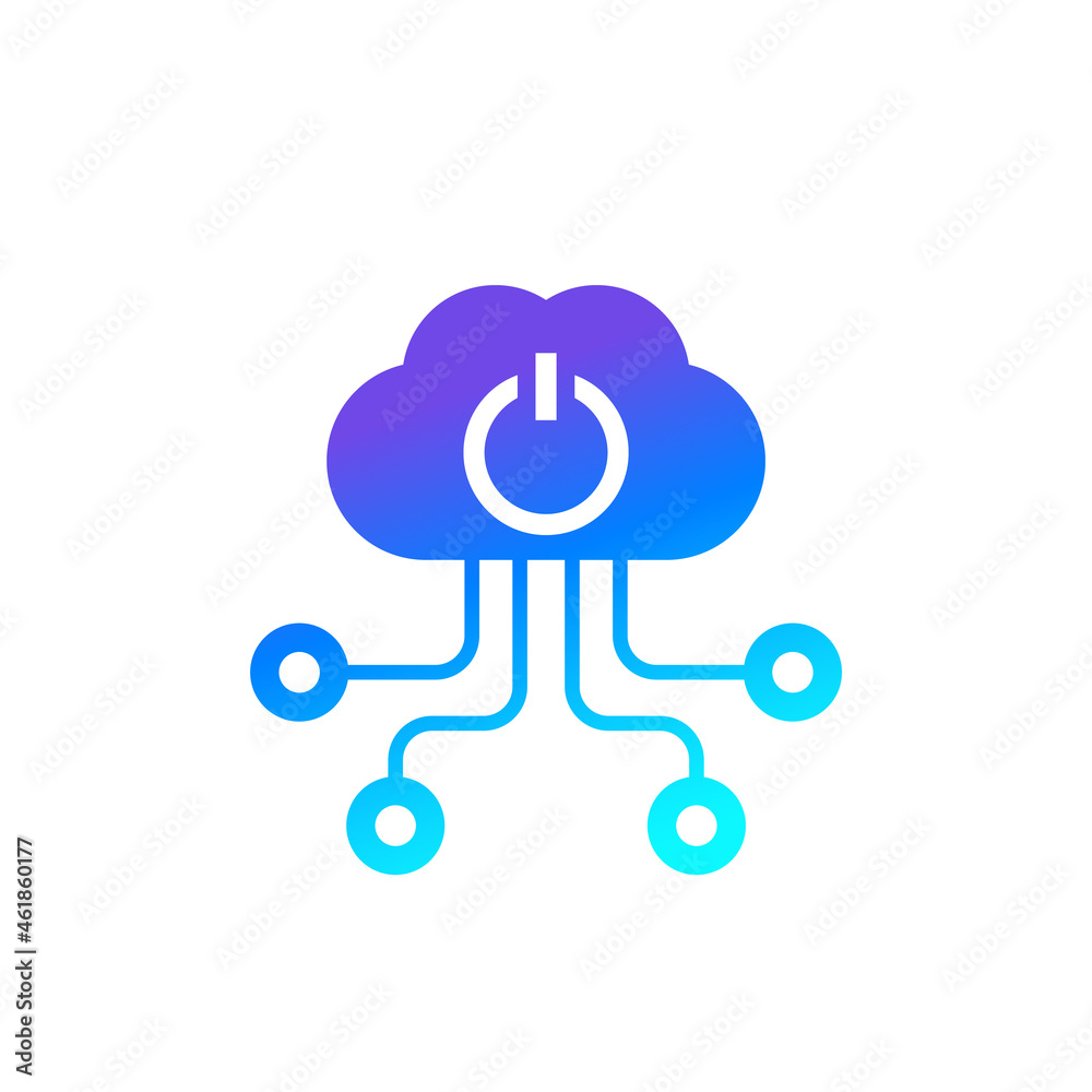 Sticker Edge computing technologies icon with a cloud