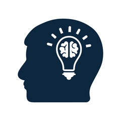 Brain, mind, idea, creative icon. Simple vector design.
