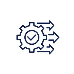 process, operation line icon with gear