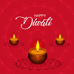 Obraz na płótnie Canvas Diwali Festival Greeting Card Design, flyer, banner, cover
