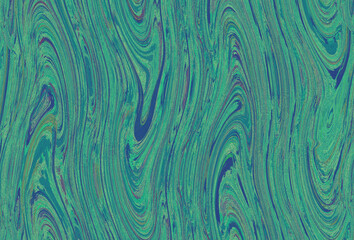 Fototapeta premium くすんだエメラルドグリーンと青のマーブリング