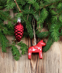 Christmas Decoration with Spruce Branch
