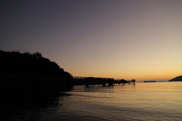 やまぐち観光！下松市笠戸島海上プロムナード の夕陽と瀬戸内海　YAMAGUCHI Kasado
