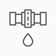 burst pipe icon, water leak vector