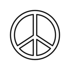 Monochrome peace sign line icon vector illustration. Simple outline logo symbol agreement, alliance