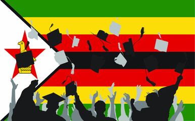 Naklejka premium Graduation in zimbabwe universities