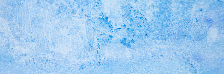 Fototapeta na wymiar watercolor blue abstract art handmade diy painting on textured paper background. watercolour backdrop. painted frosty ice cold surface with broken lines and spots