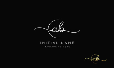 AB BA  Signature initial logo template vector.