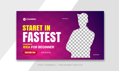 Corporate YouTube thumbnail web banner template.