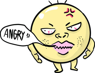 Vector of funny big head emotion 