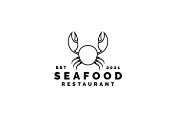 Seafood crab lobster logo template design vector illustration