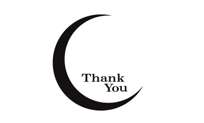 Thank You,message card,crescent moon,ring,vector,set,white background,silhouette,icon,illustrated