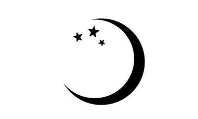 Crescent moon,ring,vector,set,white background,silhouette,icon,illustrated © Ivy.design
