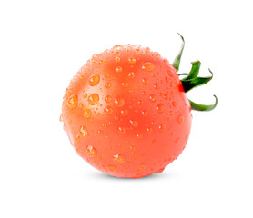 tomato with water droplets isolated on white background