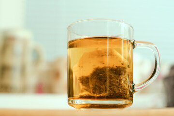 Tea with teabag in cup