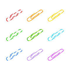 Paper clip isolated on white background. Vector illustration of stationery and office supplies...