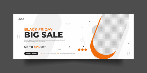 Black Friday facebook cover social media post and banner template
 - obrazy, fototapety, plakaty