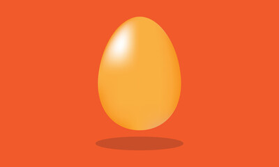 Single brown realistic chicken egg with shadow