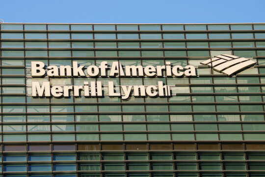 Sign on Tokyo office of Bank of America Merrill Lynch in Nihonbashi. (11/2019)
