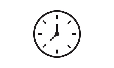 Clock vector icon on a transparent background