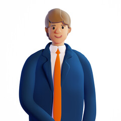 Businessman portrait, 3D rendening illustration. 