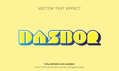 Dasbor vector text effect, simple and homie bold text style typoghraphy.