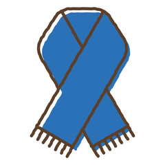 かわいい手描き風マフラーのアイコン　Cute hand-drawn scarf icon