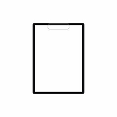 Blank white paper on clipboard with digital tablet. Vector illustration.