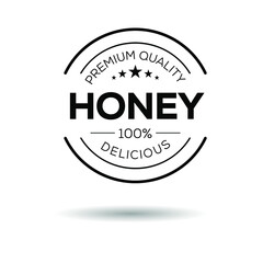 Obraz premium Creative (honey) logo, honey sticker, vector illustration.