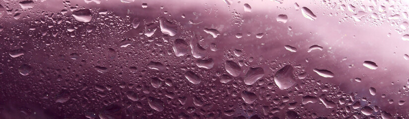 water drops on glass 
colorful background