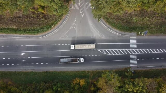 Trucks warm up on the highway