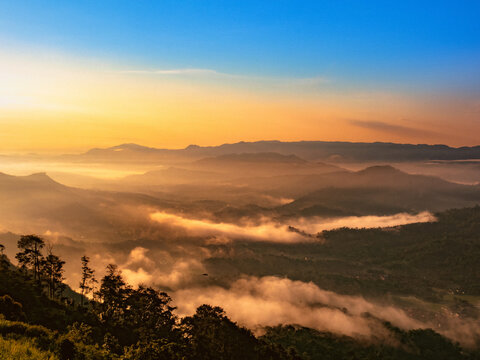 sunrise over the mountains