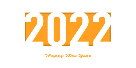 Happy New Year 2022! Orange background