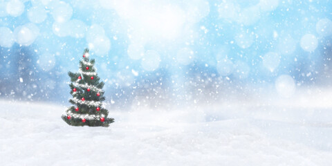 Unscharfer Verschneiter Hintergrund mit Schneeflocken