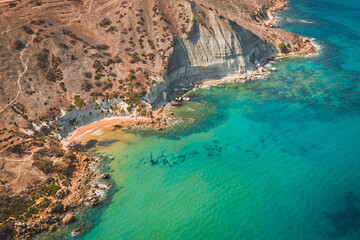 Aerial view of Ramla Bay Gozo