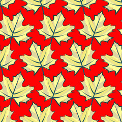 Vecter - maple leaves seamless pattern.