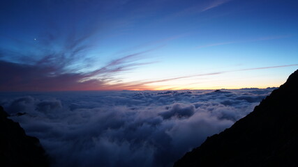 穂高山荘からの夕日