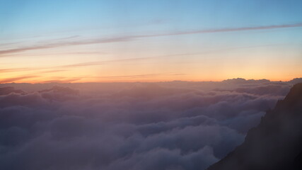 穂高山荘からの夕日