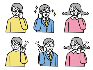 ガリ勉、勉強、知識を表すイラスト(賢い、優等生、堅実、眼鏡、説明、学ぶ、知る、教える) Illustrations showing hard work, study, and knowledge.Smart, steady, explain, learn, know, teach.