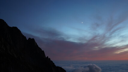 穂高山荘からの夕日